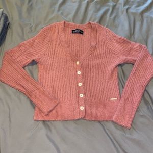 Pink fuzzy Abercrombie and Fitch sweater